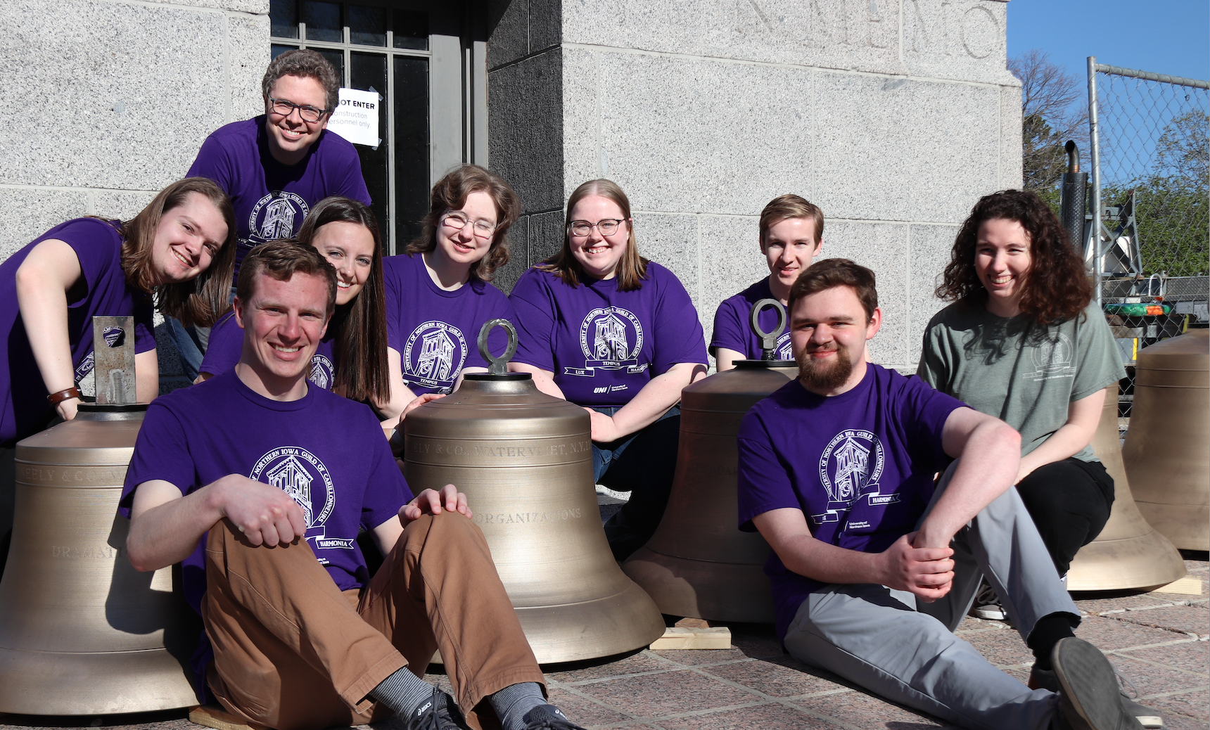 Carillon guild next to student organization bell