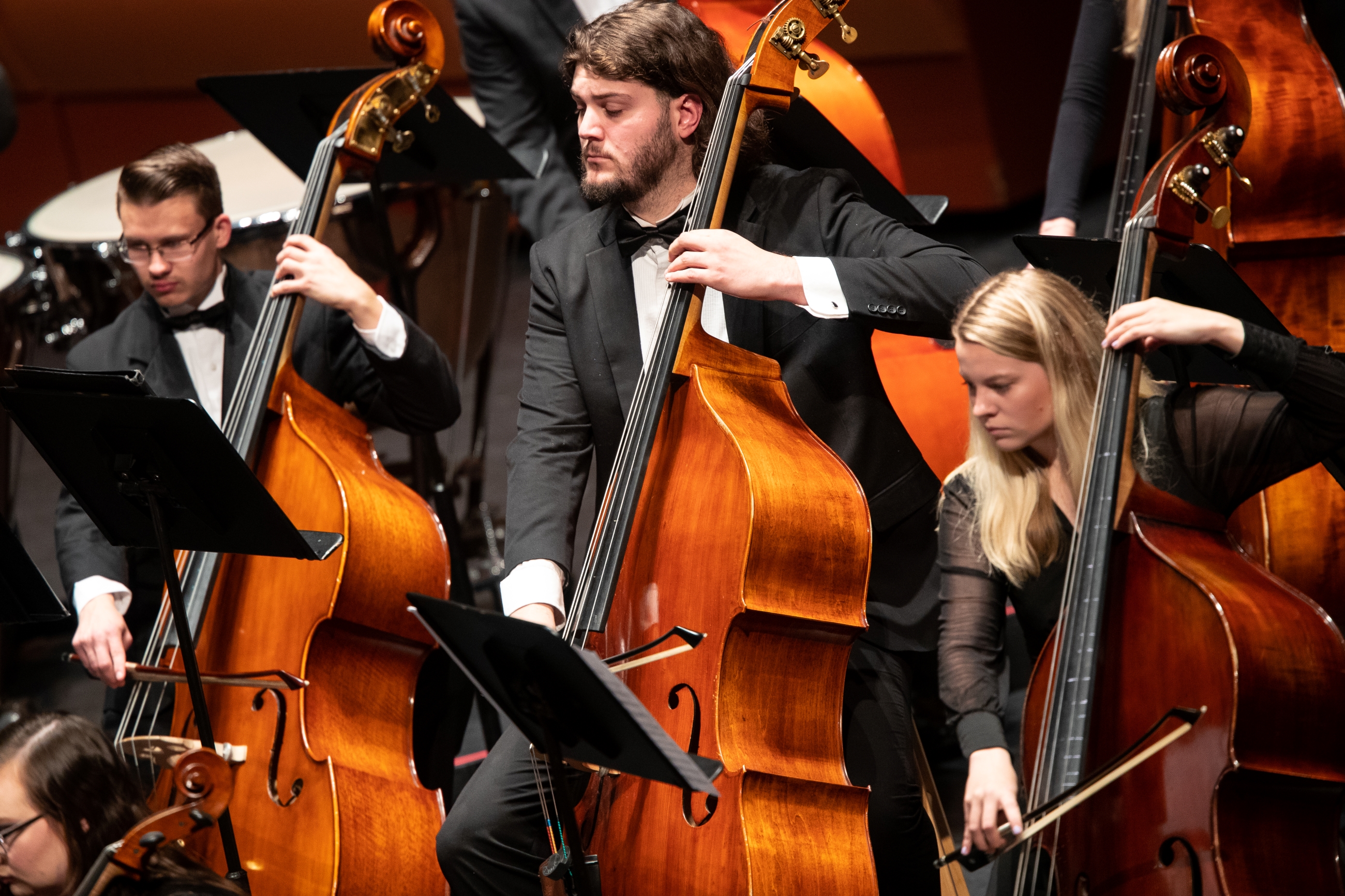 UNI string bass students in performance