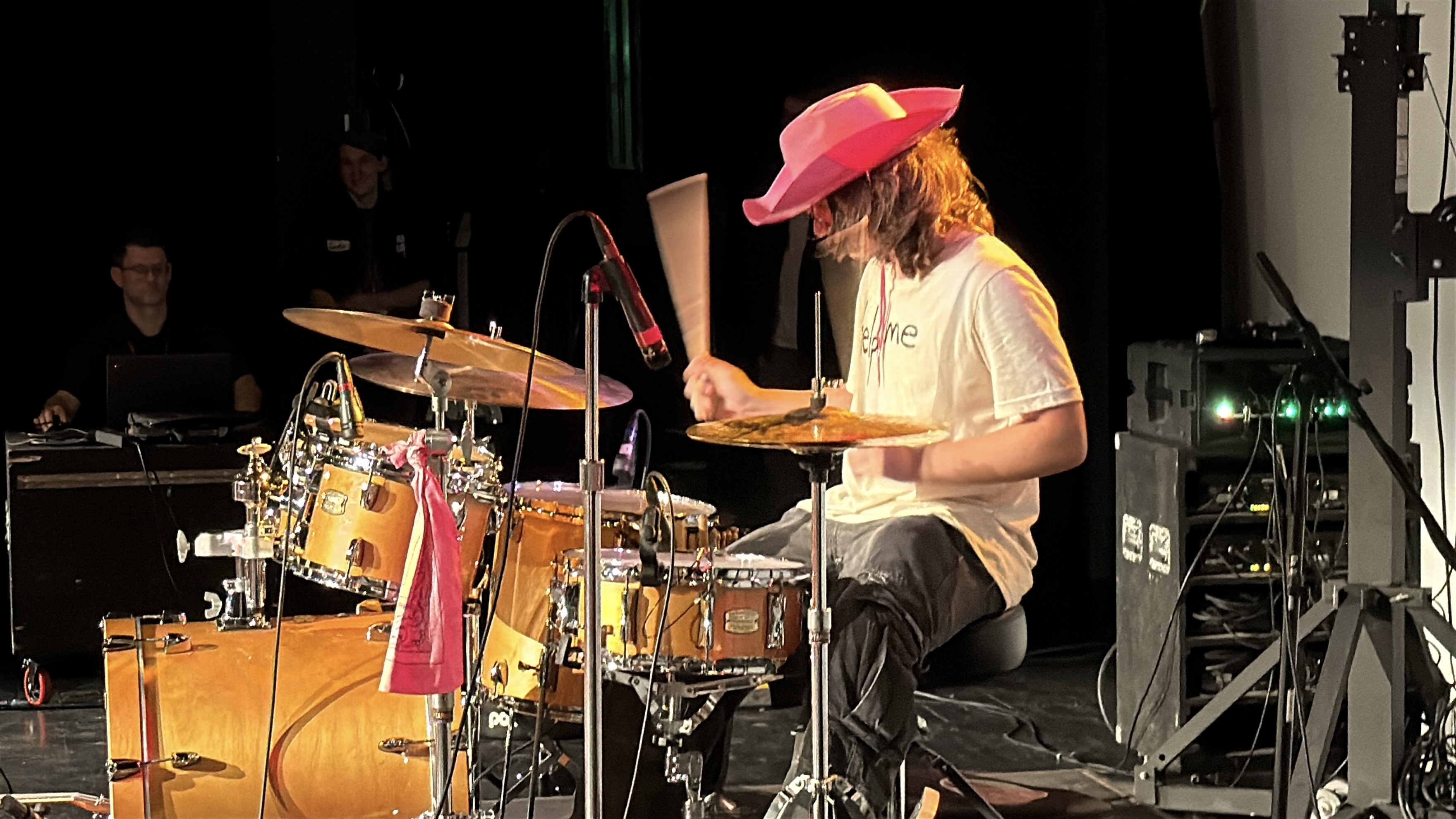 Max drumming at Amp Camp '25