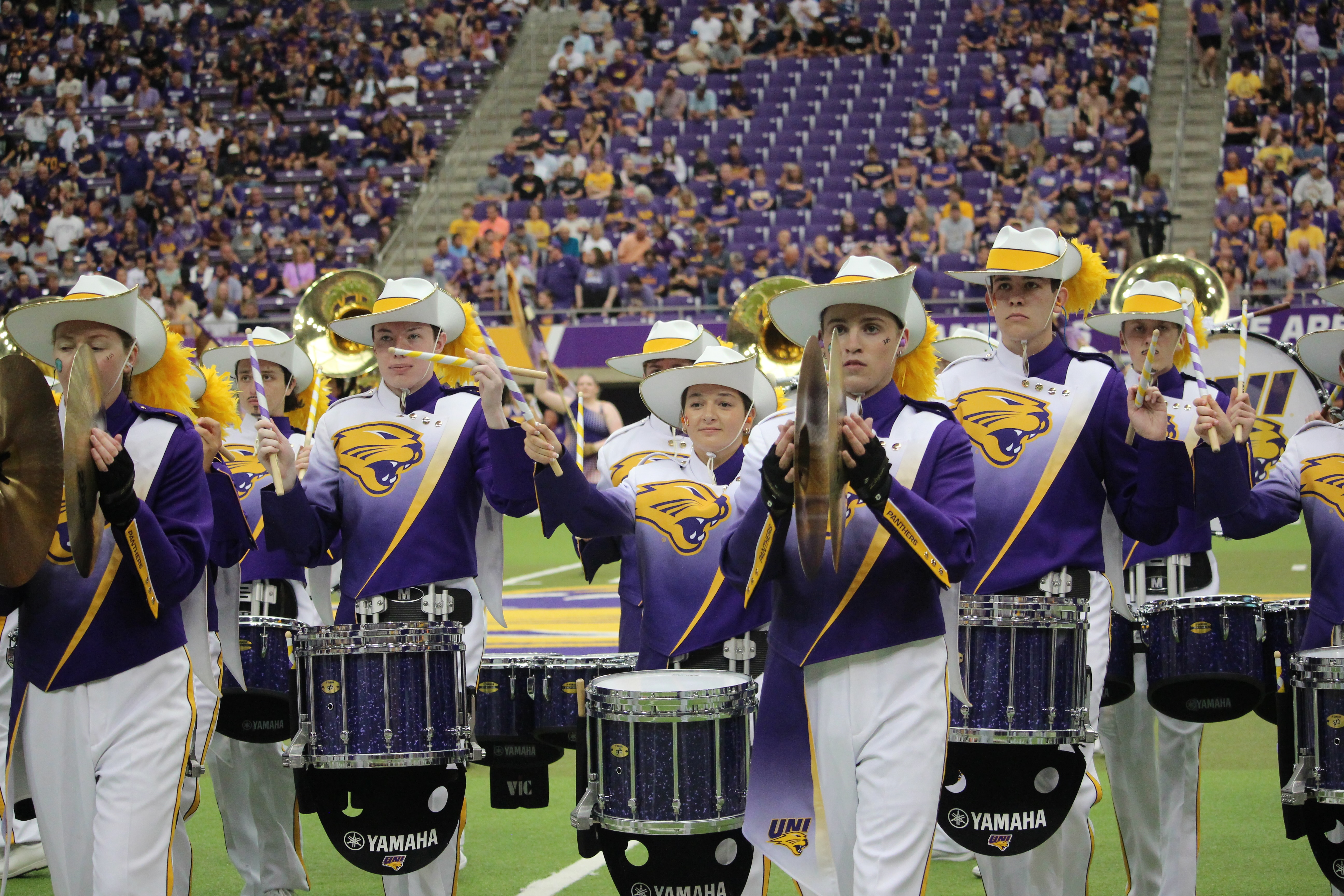 PMB drumline on the field. 