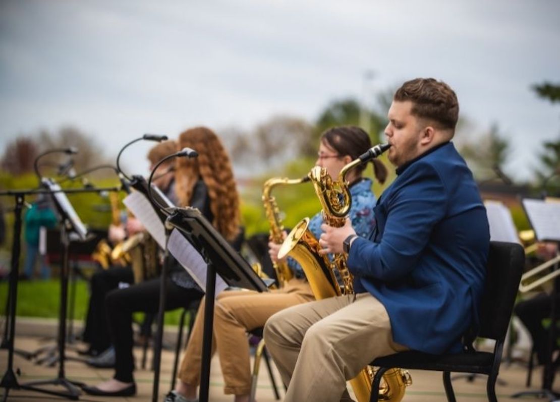 jazz students performing outdoors