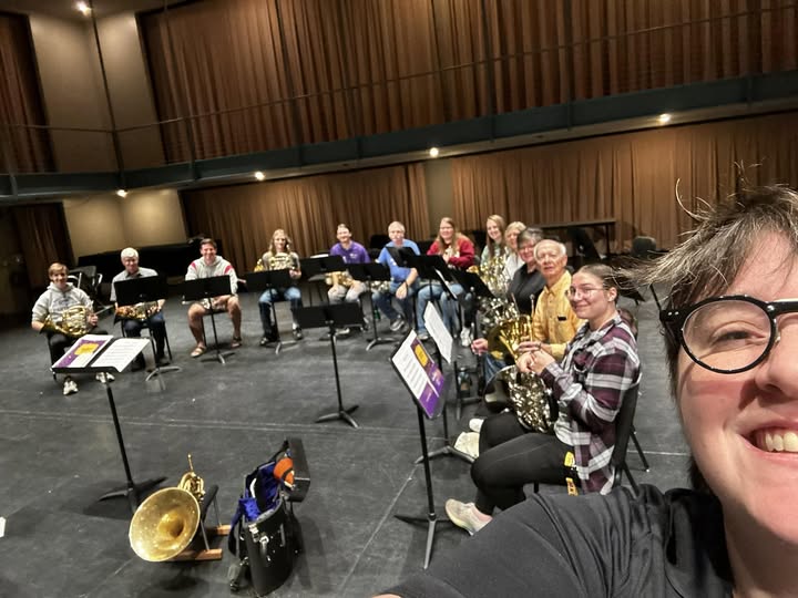 Horn Choir selfie at rehearsal