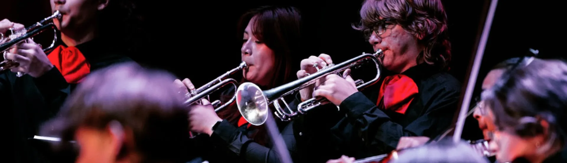 Mariachi Panteras trumpet section performing at TEDX UNI