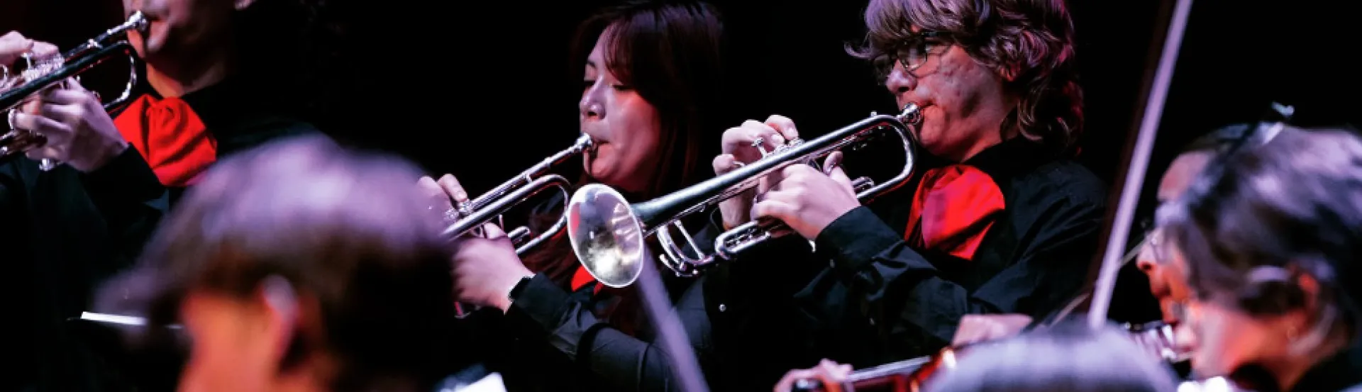 Mariachi Panteras trumpet section performing at TEDX UNI
